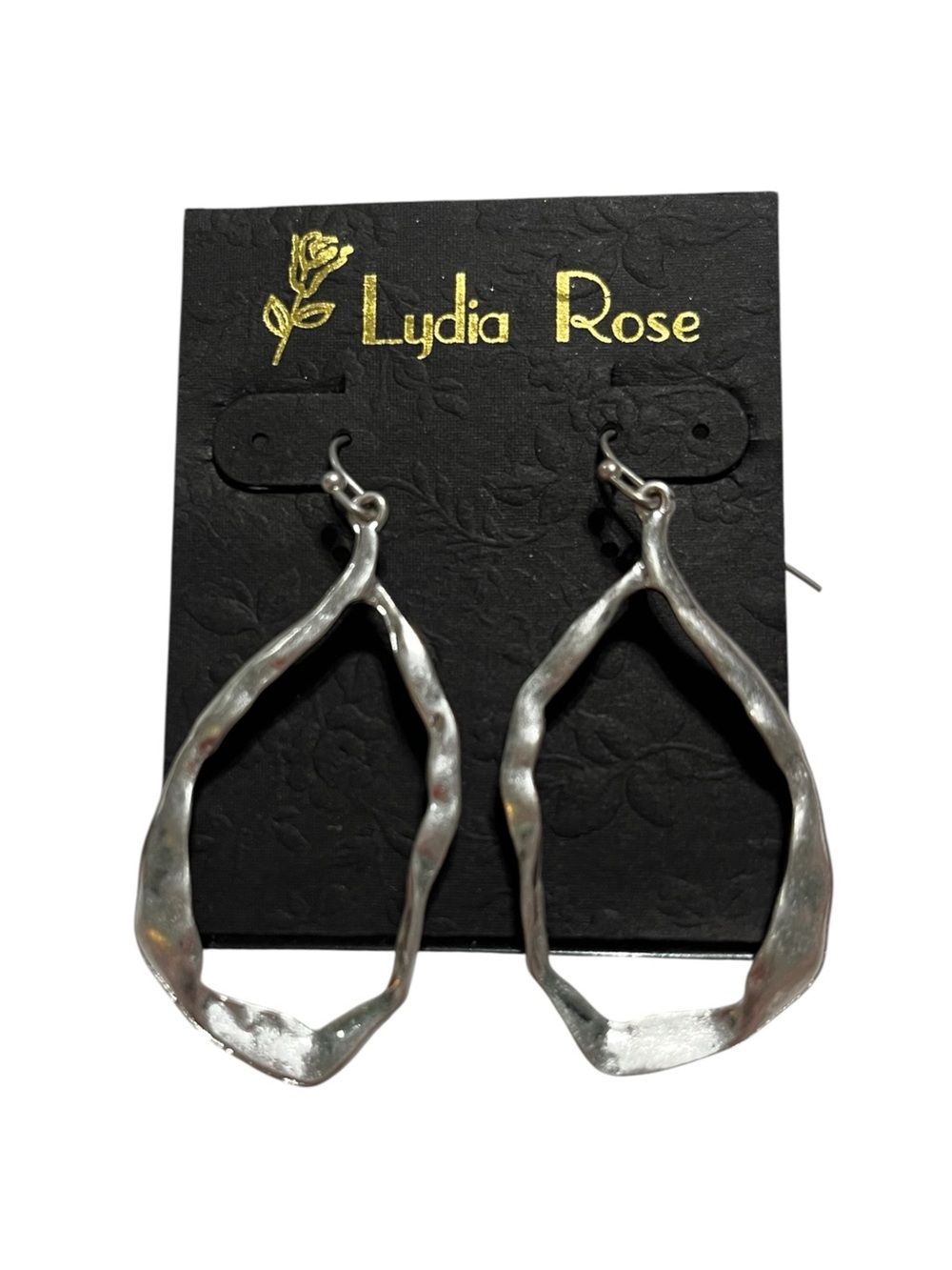 Silver ToneOrganic Hoop Drop Earrings